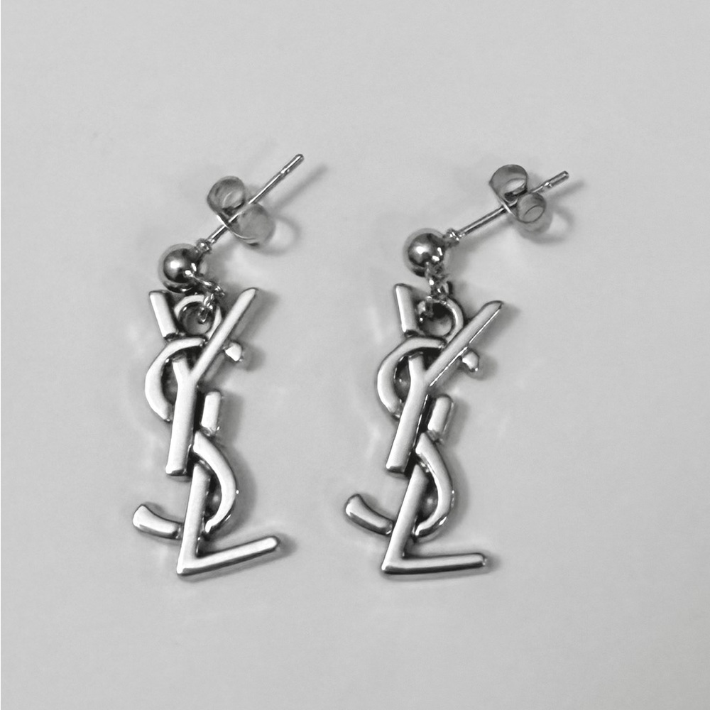 Yves Saint Laurent YSL Logo Charm Earrings